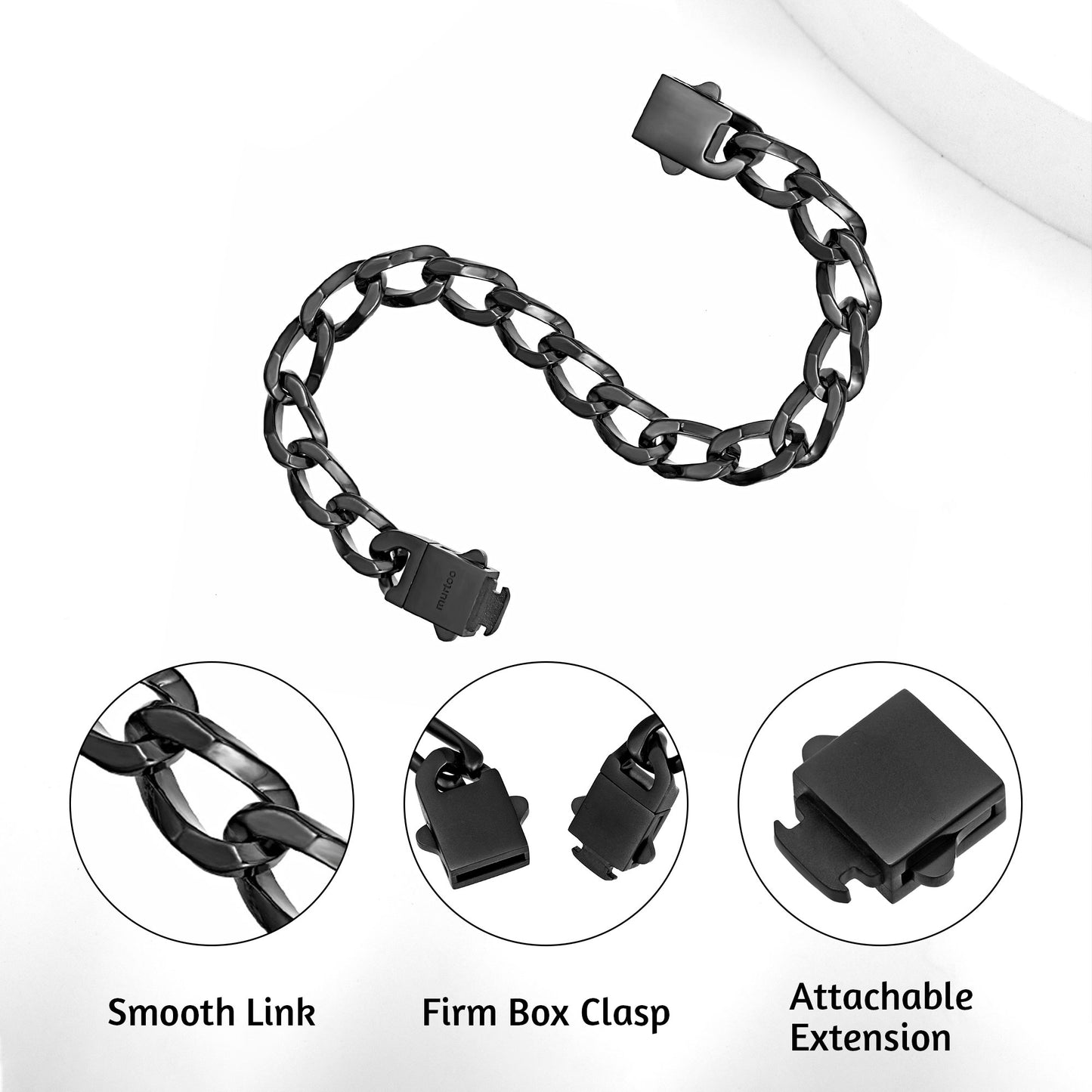 9mm steel bracelet B00388