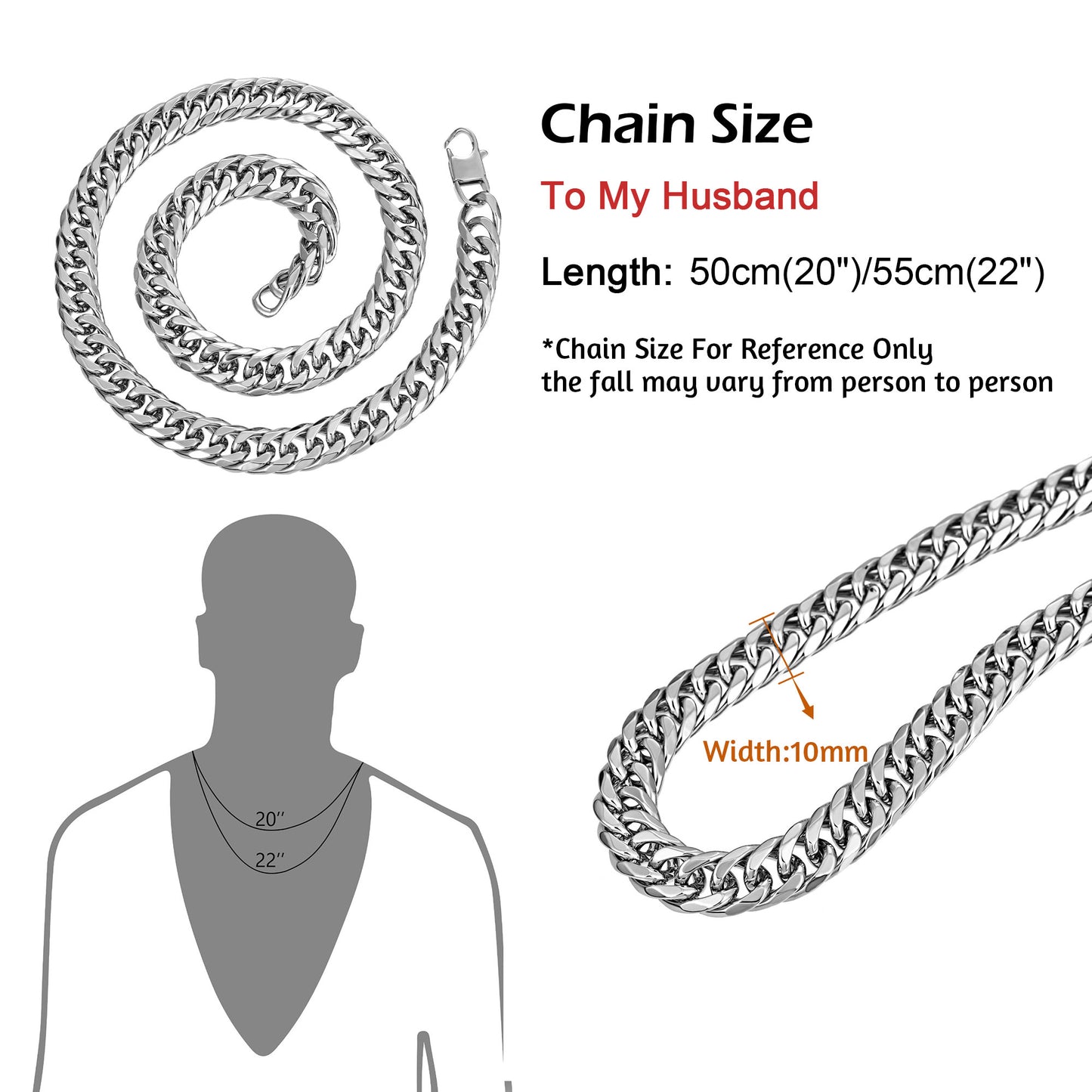 10mm steel Necklace N00157