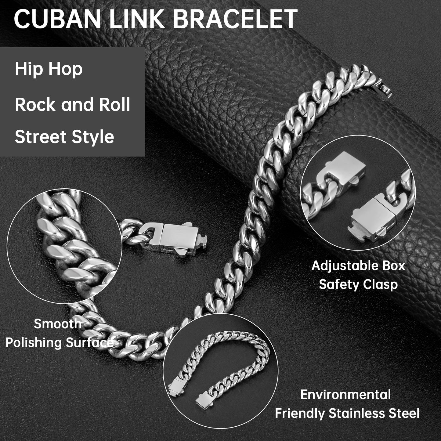 8mm steel bracelet BHR00347