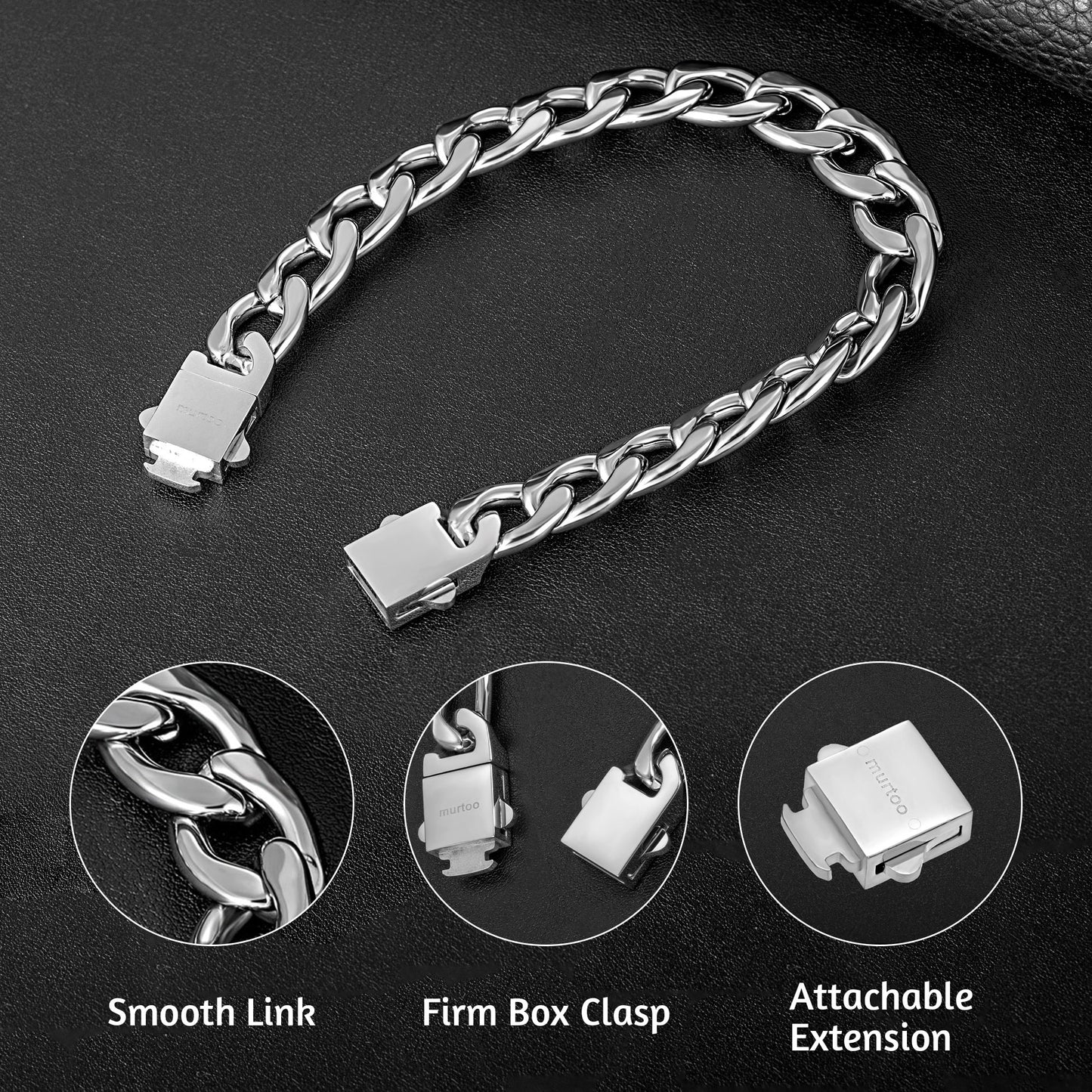 9mm steel bracelet B00401