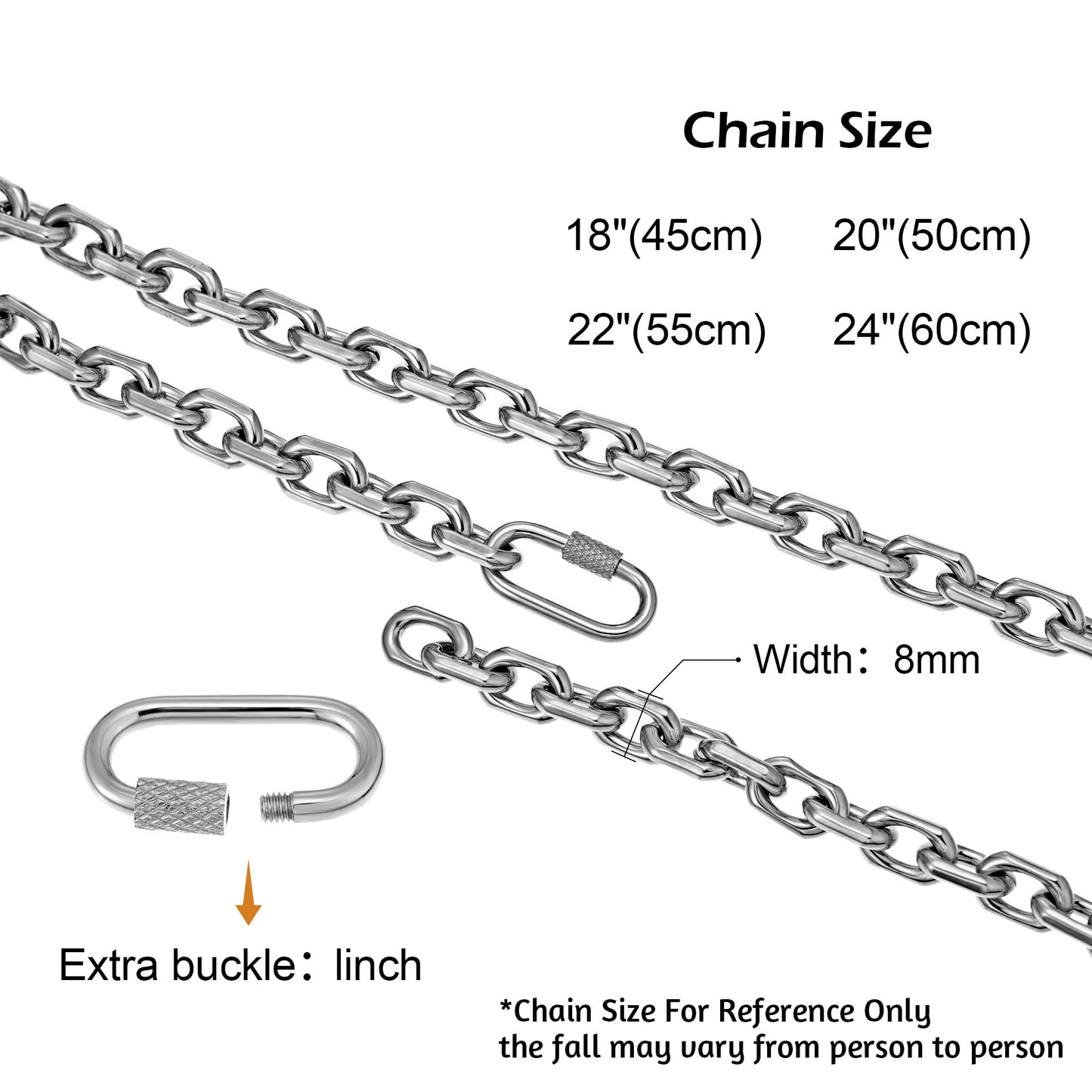 8mm steel Necklace NHR00124