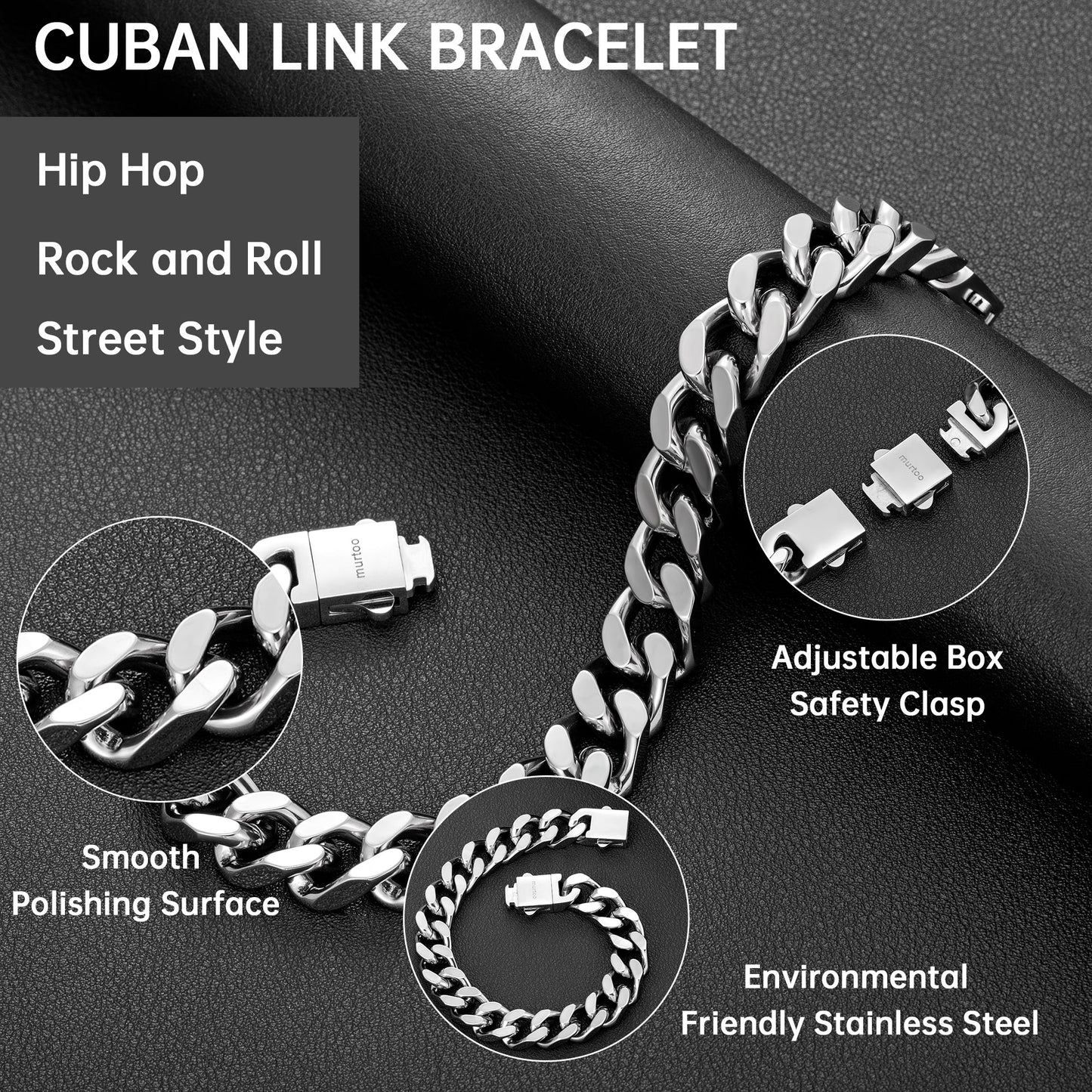 12mm steel bracelet B00380