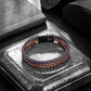 Rose Gold Plated Steel and Leather Bracelet BHR00332