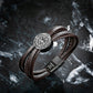 Compass leather bracelet for men B00462