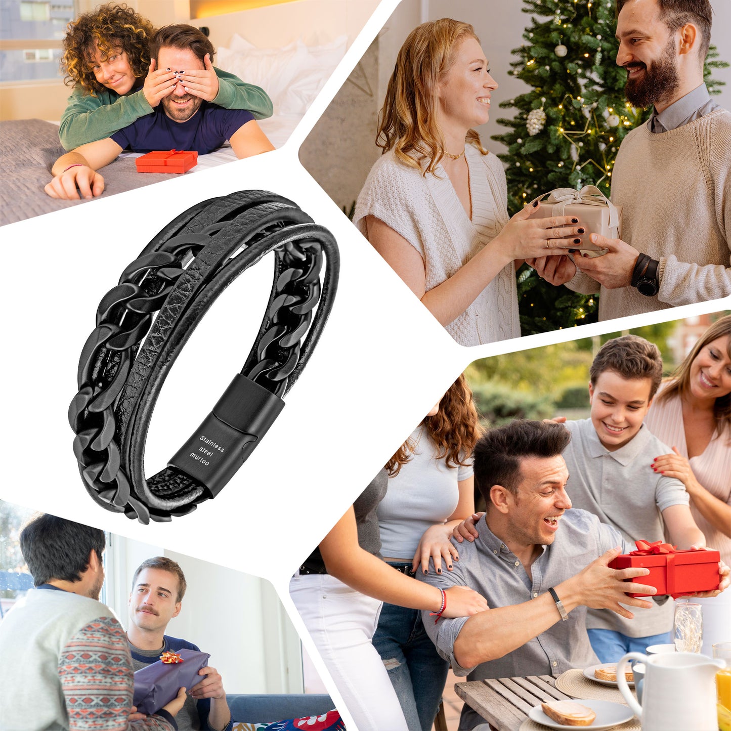 Leather And Steel Bracelet B00455